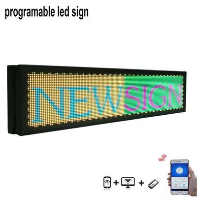 P5 Programlanabilir Kaydırma LED Pencere Ekran İşaretleri 40 * 8 İnç İç Mekan
