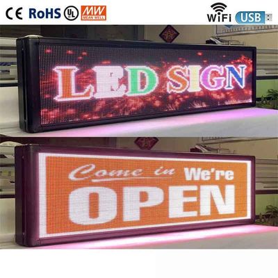 P5 Programlanabilir Kaydırma LED Pencere Ekran İşaretleri 40 * 8 İnç İç Mekan