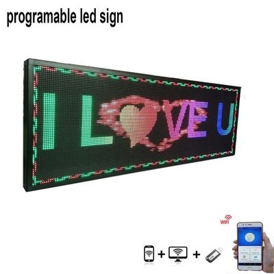 P5 Programlanabilir Kaydırma LED Pencere Ekran İşaretleri 40 * 8 İnç İç Mekan