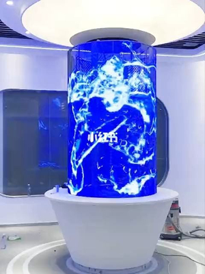 Silindir P3.9 - 7.8 Nation Star LED Şeffaf Ekran