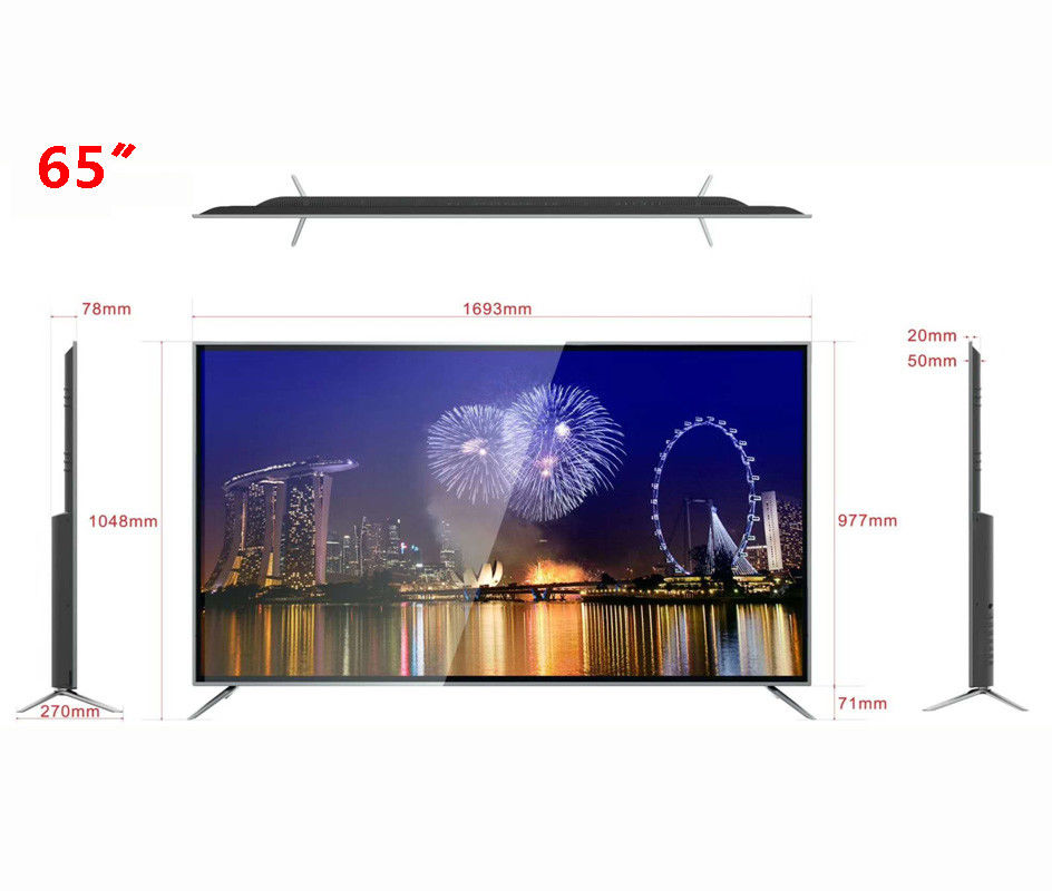 400 Nits Likit Kristal Ekran TV 65 İnç Lcd Smart Tv Android 8.0